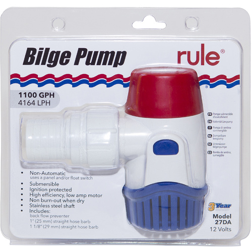 Pump Submersible Rule 1100 24V (25/28mm Hose) RWB806