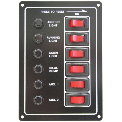 Economy C/Breaker 6 Switch Panel Wired