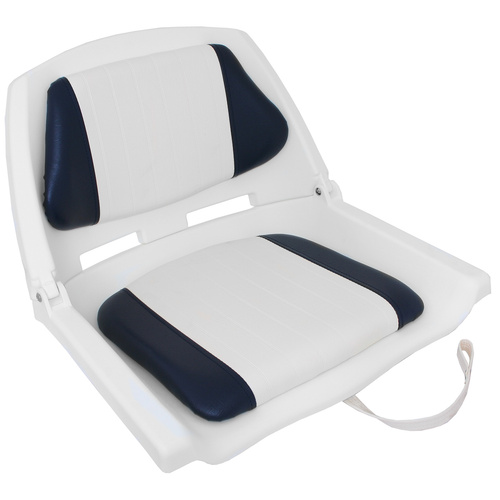Folding Seat - White Shell Blue/Wht Paddinng