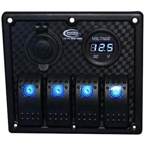 Switch Panel - Blue 4 LED IP68