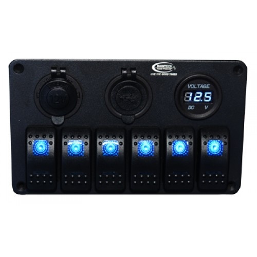 Switch Panel - Blue 6 LED IP68