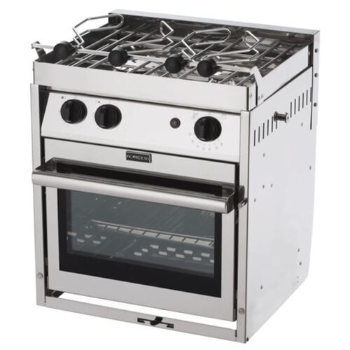 Force 10 - 2 Burner Stove with Oven & Grill - A21 - Stainless Steel - Gimballed 
