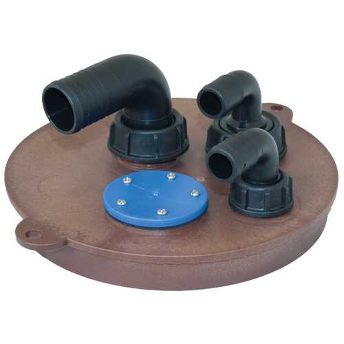 Diablo Waste Tank Lid with Fittings - Suits 230mm High Tanks