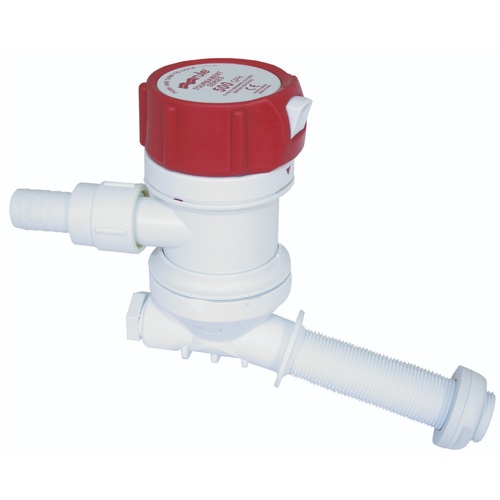 Rule Tournament 400 500GPH Live Bait Pump Dual Port with Angled Thru Hull Inlet RWB28