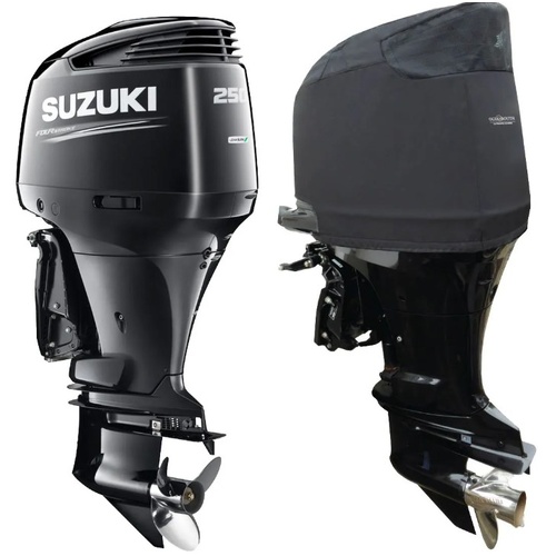 Vented Half Outboard Cover S00-V Black Suits Most Suzuki DF250AP  DF300AP Post 2012 