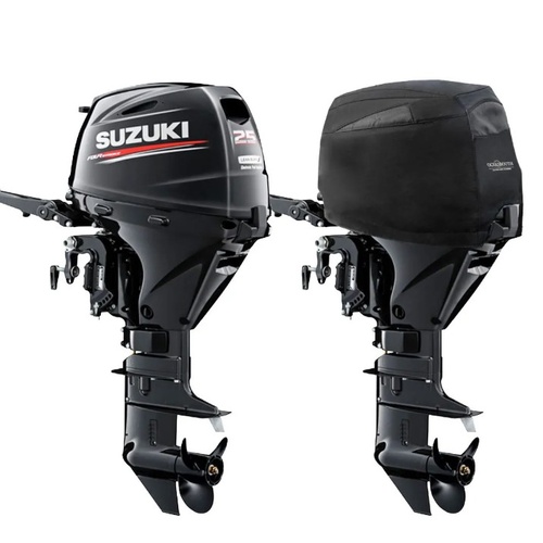 Vented Half Outboard Cover S30-V Black Suits Most Suzuki DF25A DF30A3 Cyl Post 2014