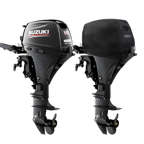 Vented Half Outboard Cover S35-V Black Suits Most Suzuki DF15A DF20A 2 Cyl Post 2012